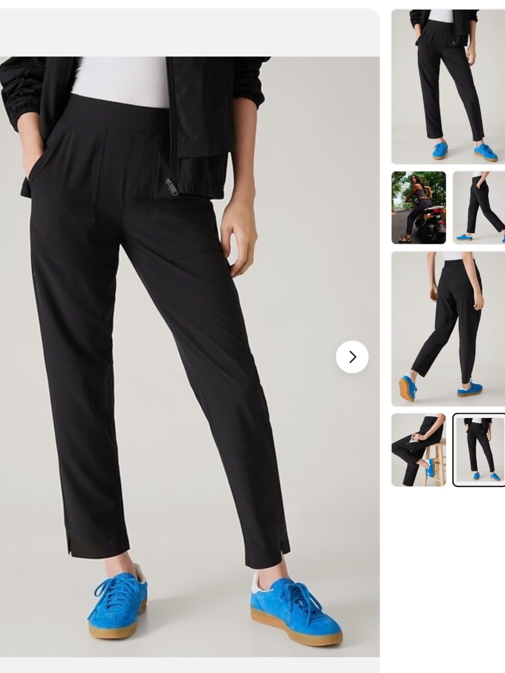 Athleta Brooklyn Mid Rise Ankle Utility Pant Black #818482 Size 6